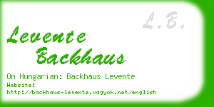 levente backhaus business card